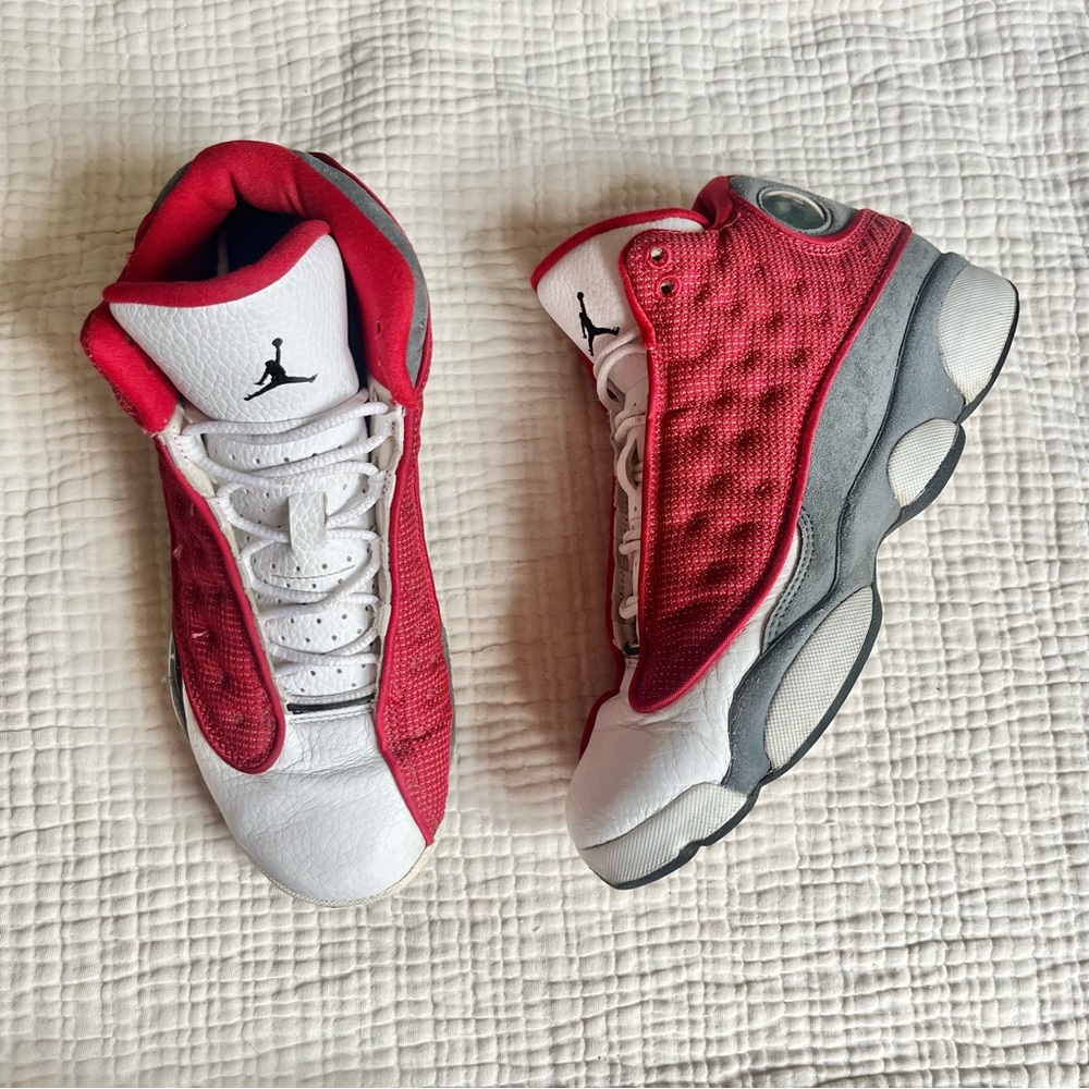 Nike Red Gray White Air Jordan 13 Retro XIII red flint sneakers shoes 6.5Y EU39